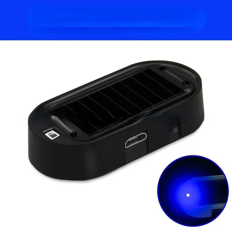 Luz de seguridad falsa para coche, alarma simulada alimentada por energía Solar, advertencia inalámbrica, lámpara de precaución antirrobo, LED de imitación intermitente: Color blanco cálido