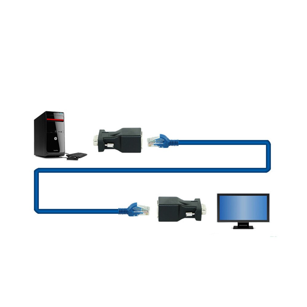 1 para wtyczka podłączenie męska robić męskiej rozszerzacz VGA męnarty żeńnarty robić LAN RJ45 Kot5 Kot6 20M adapter robić kabla sieciowego męnarty na męnarty gadżety