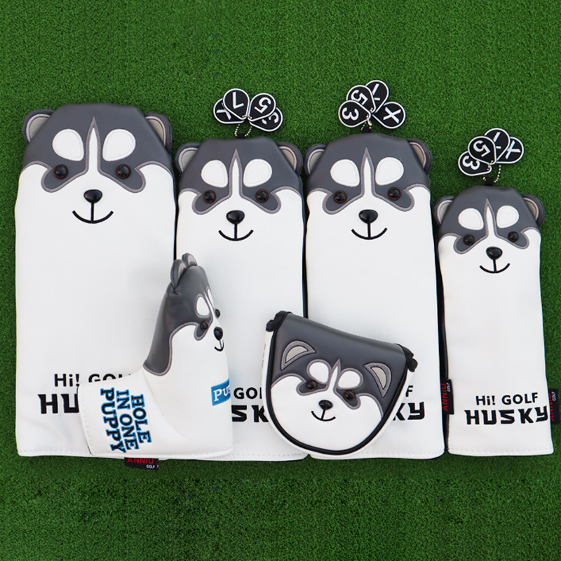 International Standard PU Waterproof Golf Club Putter Head Covers Sets Soft Velvet Inner Protective Cover Golfing Accessories