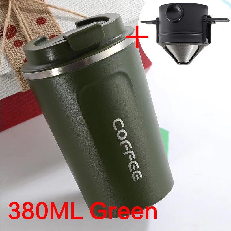 Koffie Drip Filter Cup 350Ml 510Ml Draagbare Herbruikbare Papierloze Giet Over Koffie Druppelaar Opvouwbare Clever Coffee Filter Stijl: 380ml Green set