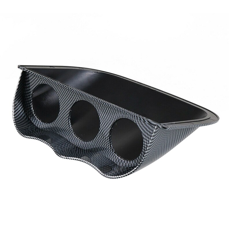 2 Inch 52mm Car Triple Dash Gauge Meter Pod 3 Hole Dashboard Mount Holder Carbon Fiber