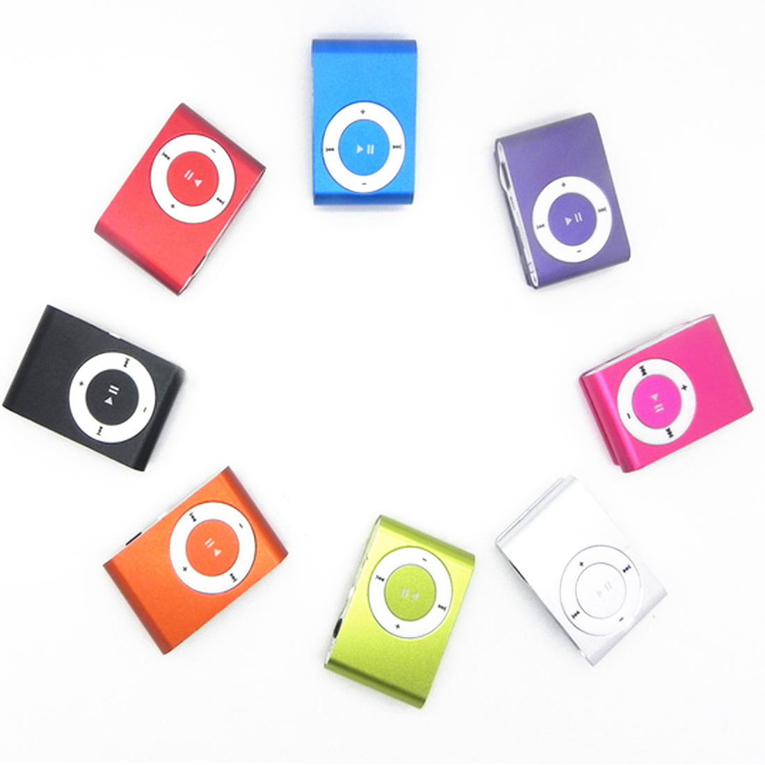 Centechia Tragbare Metall Clip MP3 Spieler mit 8 Süssigkeit Farben Keine Speicher Karte Musik-Spieler mit TF Slot