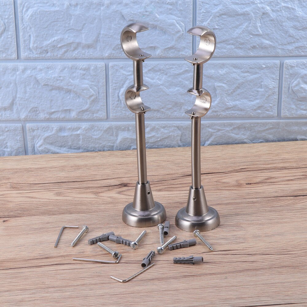 2 PCS 20mm/25mm Heavy Duty Premium Dual Curtain Rod Brackets Durable Curtain Drapery Rod Holder