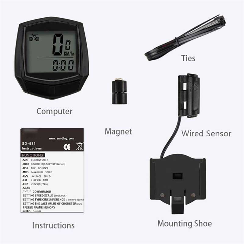 Bicycle Odometer Speedometer Waterproof Wired Digital Speedometer Cycling Wired Stopwatch Bicycle Cycling Speed Counter Code