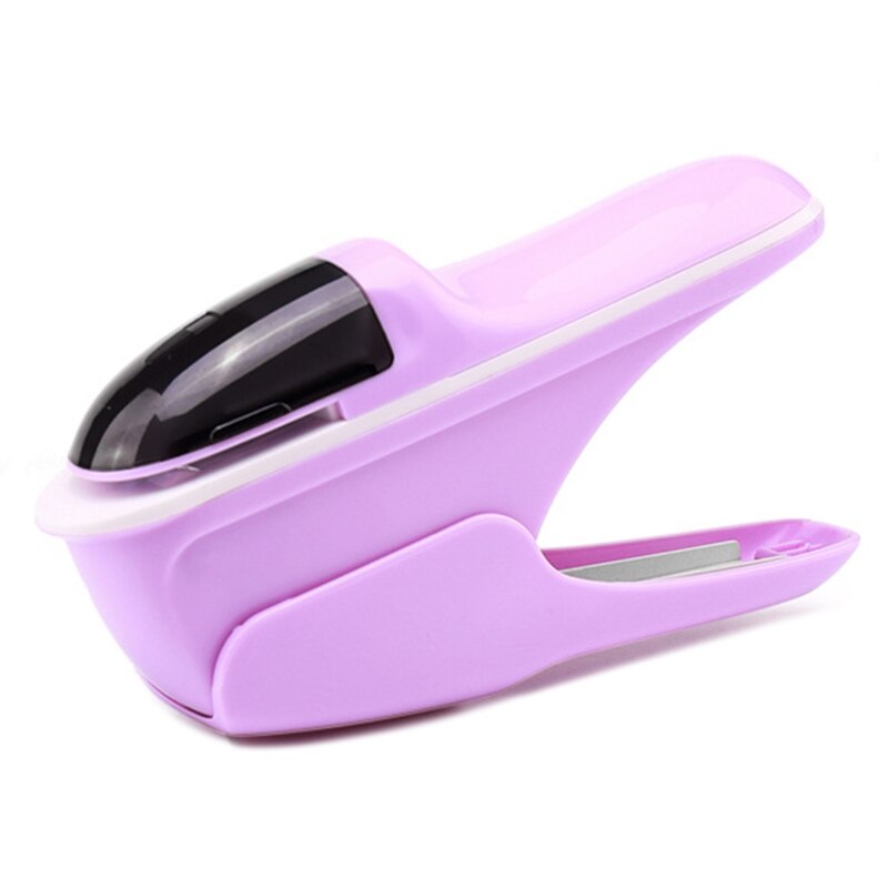 No Staples Nail Free Stapler Mini Cute Paper Book Binding Stapling Machine Stapleless Staplers Stationery: Purple 
