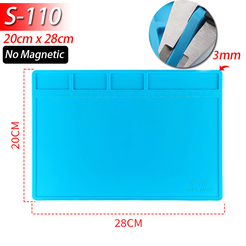 Lötstation Matte Silikon Arbeitsmatte Hitzebeständig 932 ° F Antistatische Magnetmatte für die Reparatur elektronischer Telefon-Laptop-Uhren: Grün, lila