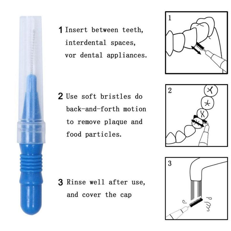 20pcs/set Tooth Floss Mini Dental Cleaning Floss Plastic Interdental Brush Toothpick Dental Tools Random Color