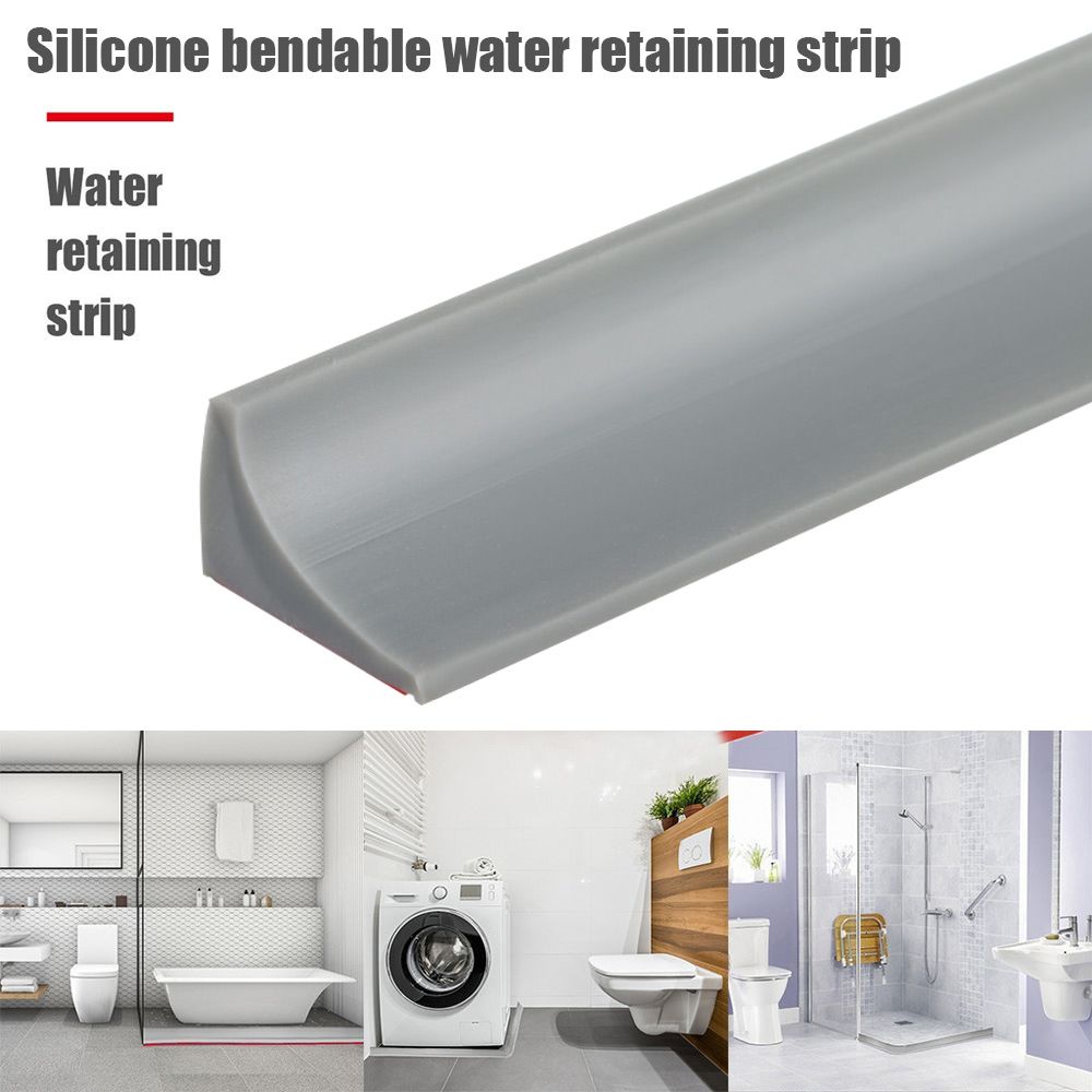 Selbstklebender Silikon-Wasserstopper für Badezimmer, wasserfester Streifen, biegsame Badezimmertür, Waschmaschine, Duschdamm-Barriere