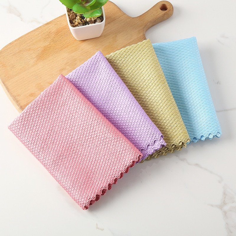 Microfiber Scale rag Dish Towel Wash Cleaning Cloth Rags Household Tela Wipes Reusable Paper Towels for Kitchen 25x25cm