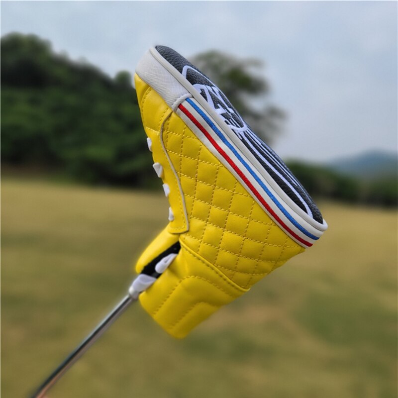 Couvre-tête de putter de golf en PU, style chaussure, pour club de golf, 4 couleurs, unisexe,: yellow