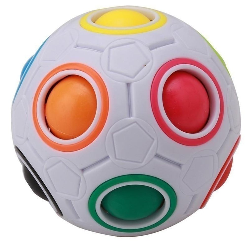 Neue Heiße Seltsame-form Magic Cube Spielzeug Schreibtisch Spielzeug Anti Stress Regenbogen Ball Fußball Puzzles Stressabbau