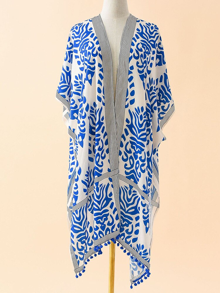 Print Bikini Cover Ups Vrouwen Zomer Strand Lange Blouse Casual Zwemmen Cover Ups Badpak Zon Blok Beachwear