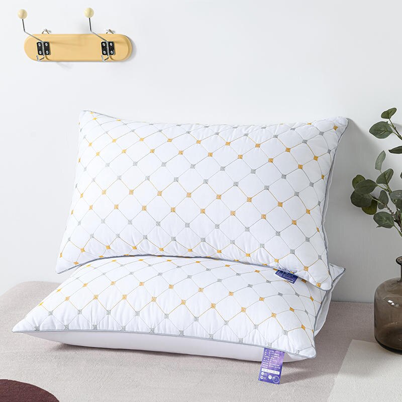 Oreiller de couchage pour Couple, confortable, pour chambre à coucher, literie, taille Queen, pour dos latéral, ventre, oreillers de luxe, moelleux, hôtel: WHITE / 48x74cm-1 piece