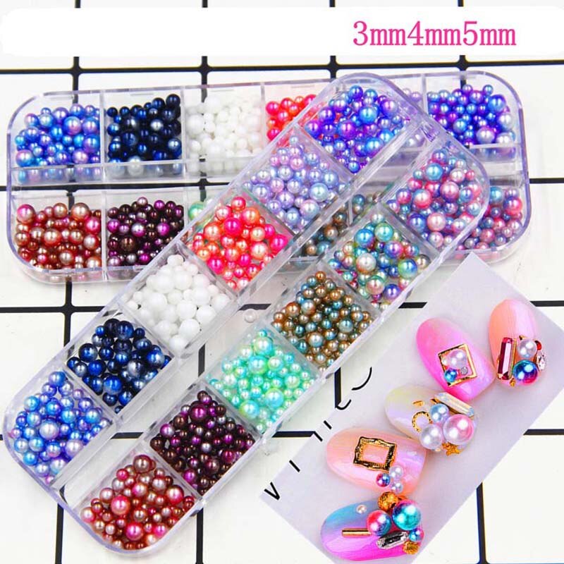 12 Type/Doos Slime Kit Kleurrijke Sequin Simulatie Parel Strass Voor Nagels Art Tips/Ballen Slime Voor Kids lizun Diy Accessoires: D