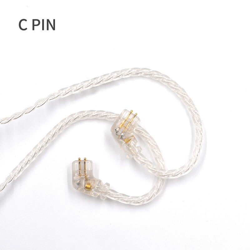 KZ Lightning Silver Plated Cable for iPhone 2Pin/MMCX Connector Plated Silver Upgrade Cable For KZ ZSN/ZS10/ZST/ES4/AS10/BA10: 0.75mm 2 Pin C Style