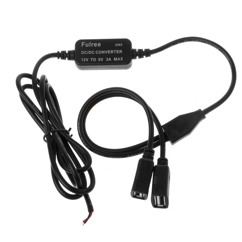 Autolader Dual USB Vrouwelijke Plug 12 V naar 5 V 3A DC naar DC Voeding Converter Voor DVR