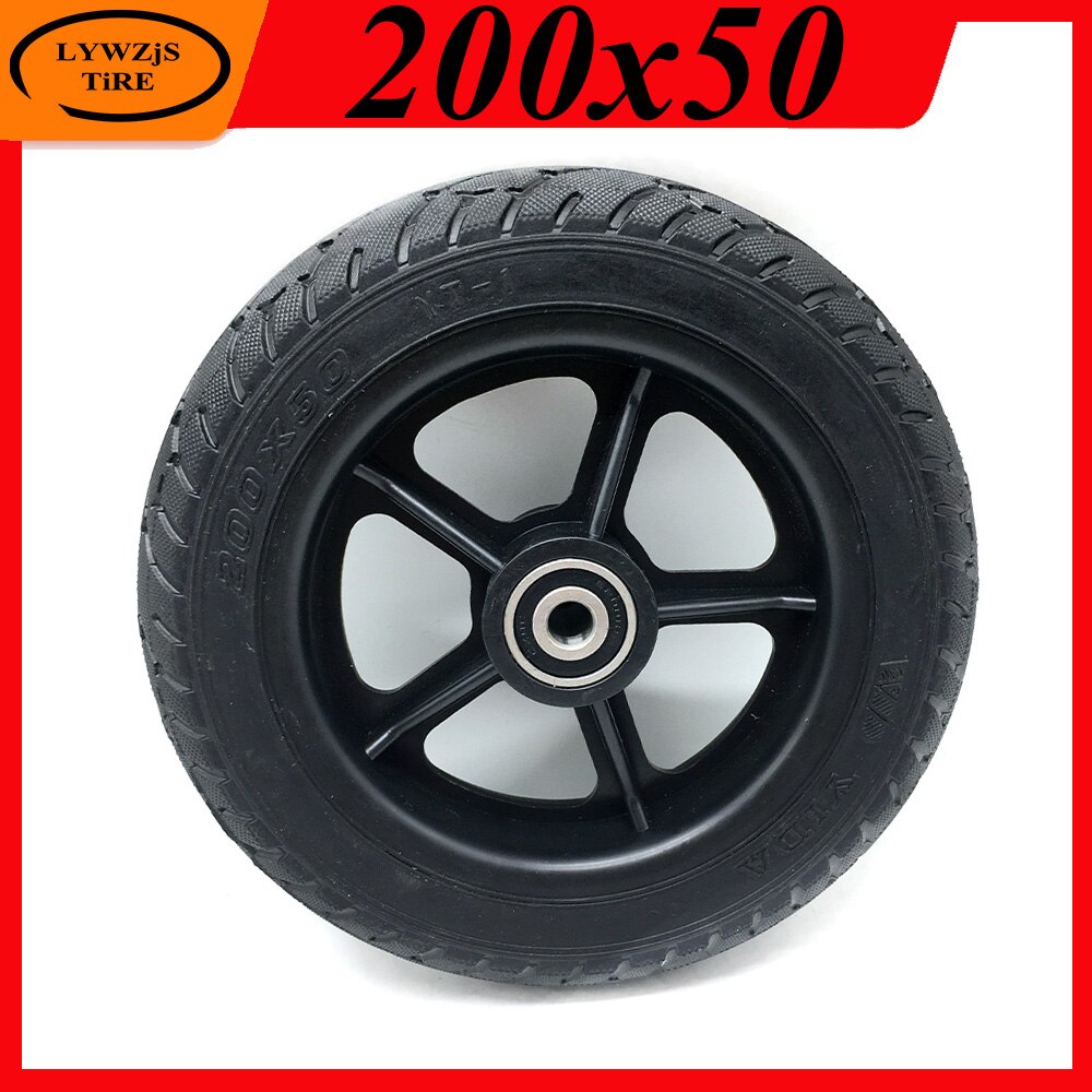 8 Inch 200X50 Effen Wheel Tyre 200*50 Effen Band Met Plastic Hub Voor Elektrische Scooter Accessoires