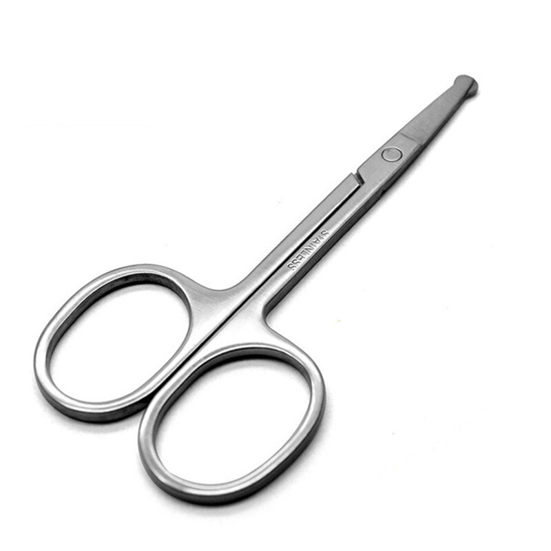 Tijeras de maquillaje de punta afilada de acero inoxidable, pinzas de corte de pelo facial, herramienta de belleza, herramienta de maquillaje de Punta curva: A