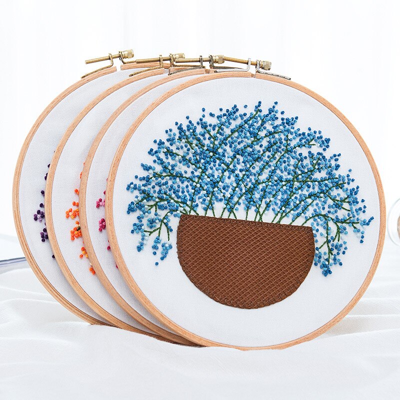 Gypsophile modèles Kits de broderie plante bricolage broderie matériaux paquet cerceau bordado décoration peintures couture fournitures