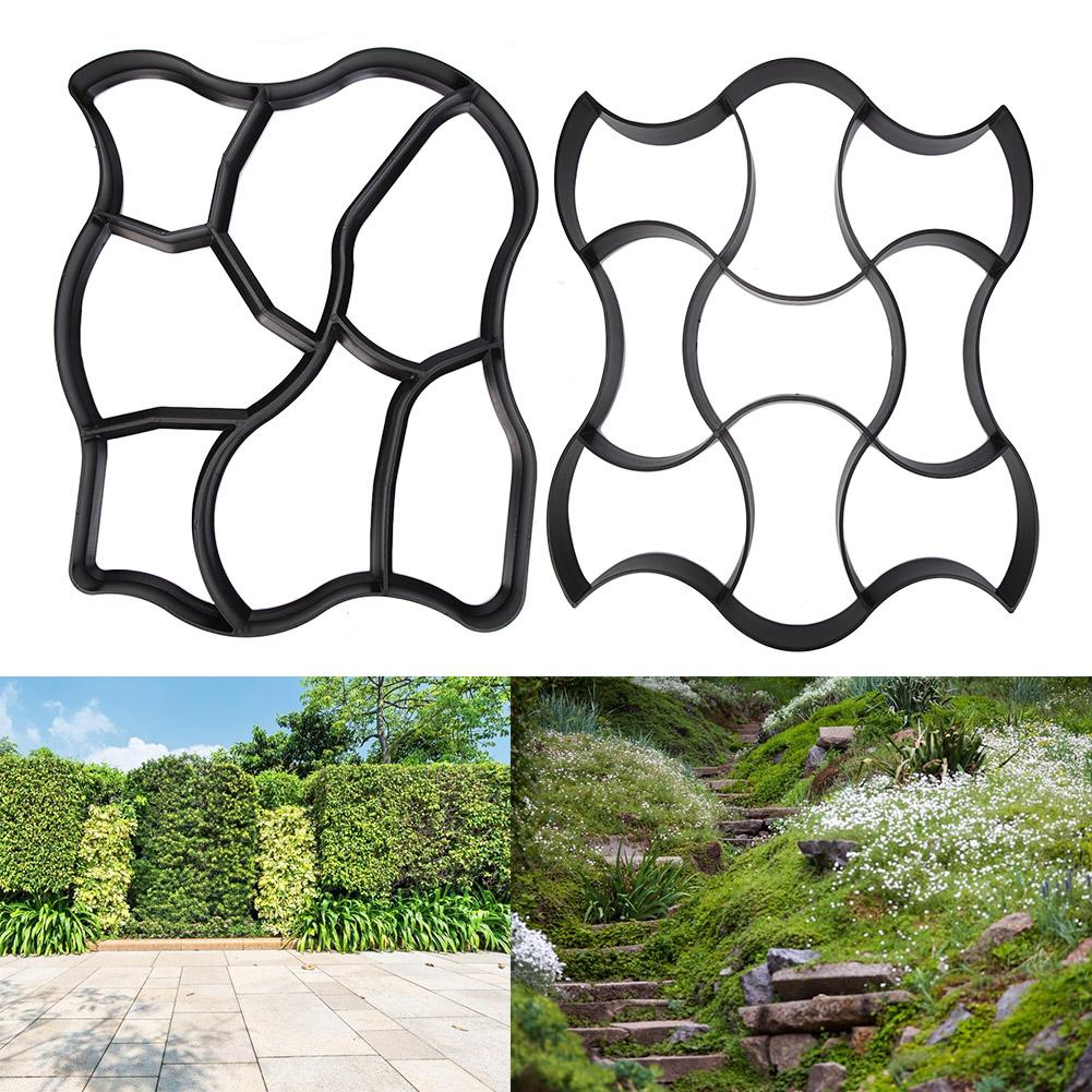 Molde para pavimento de jardín, pavimento de jardín DIY, pavimentación manual, Camino de piedras de ladrillo de cemento, moldes de hormigón, fabricante de caminos, herramientas de jardín reutilizables