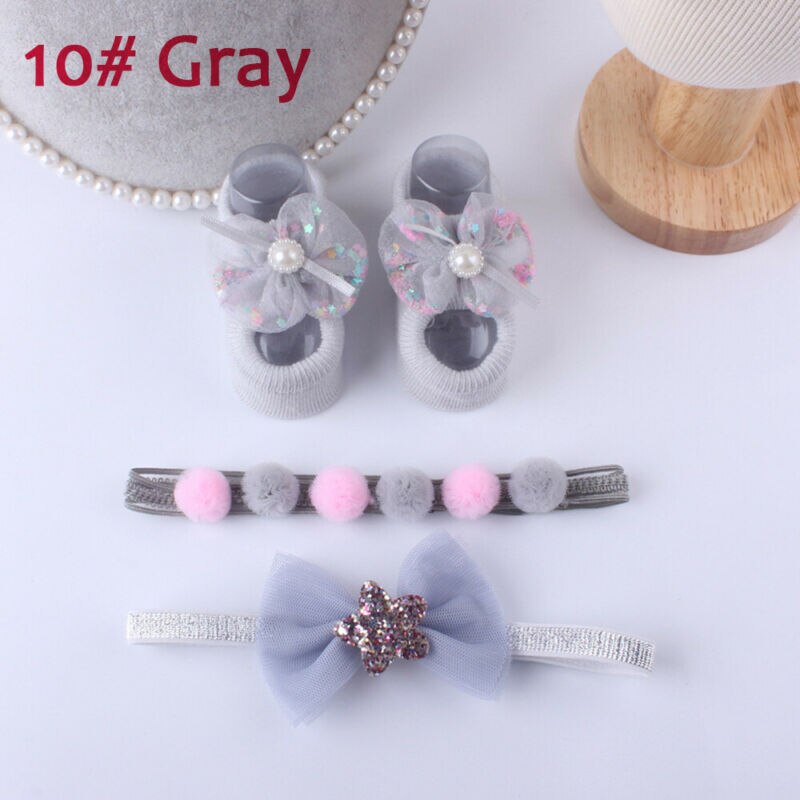 Bébé filles enfants chaussettes coton dentelle respirant TUTU chaussettes froufrous cheville chaussettes chapeaux ensemble Photo accessoires 0-3Y