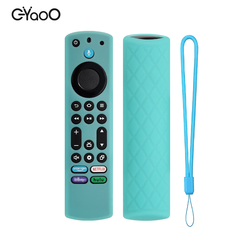 Silikonowa osłona pilota do Fire TV Stick 4K Max 2. generacji Fire TV Omni Series Remote ze smyczą świecącą w ciemności: Niebieski