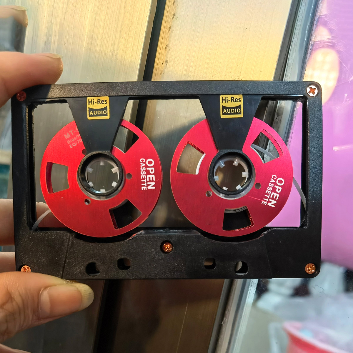 Audio Cassette Reel to Reel Tape Cassette 50 Minute Blank Tape Double Sided Metal Reel Hollow Case Self-made: SKY BLUE