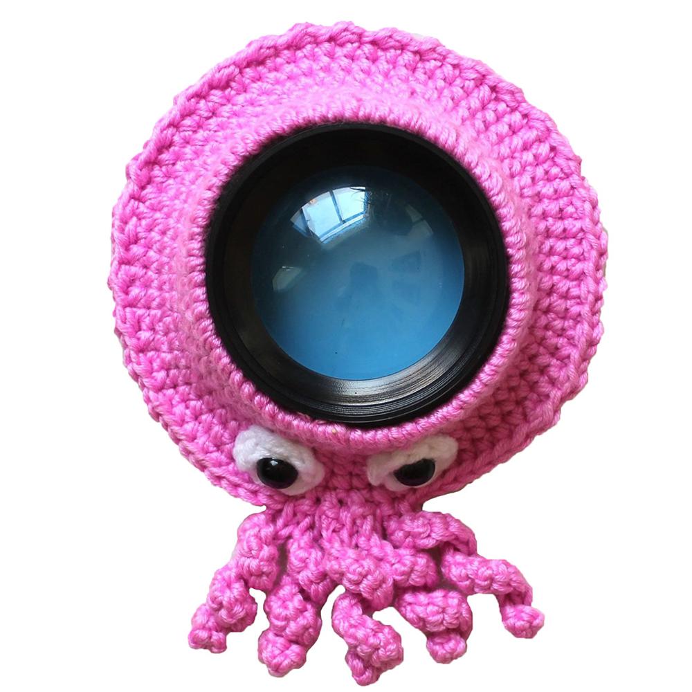 Handgemachte Gestrickte Kamera Objektiv Dekorative Ring Karton Baby Foto Stütze Entzückende führen Spielzeug Puppe