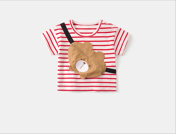 Hoge Quanlity Zomer Kids Meisjes Jongens T-shirt Korte Mouwen Baby Meisjes Jongens T-shirts Katoen Kinderen O-hals Tee Tops Kleding: Red / 90
