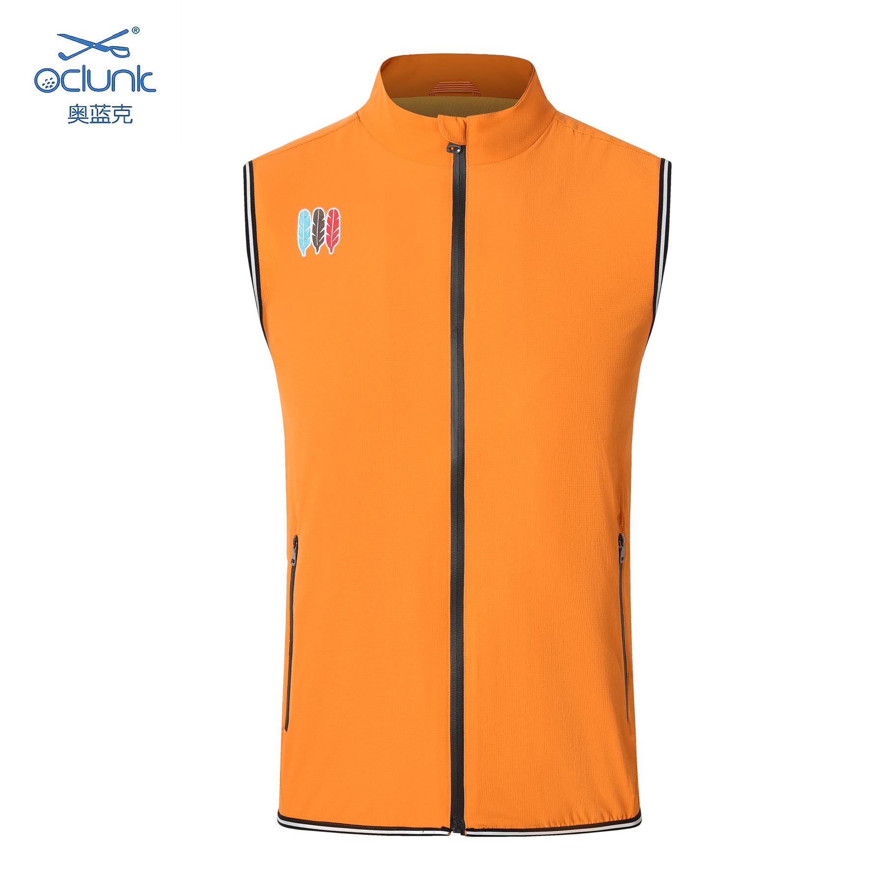 Mannen golf vest 3 kleuren mouwloze jas mannen herfst golf kleding sport jas als Kerstcadeau voor echtgenoot of vrienden: Orange / XL