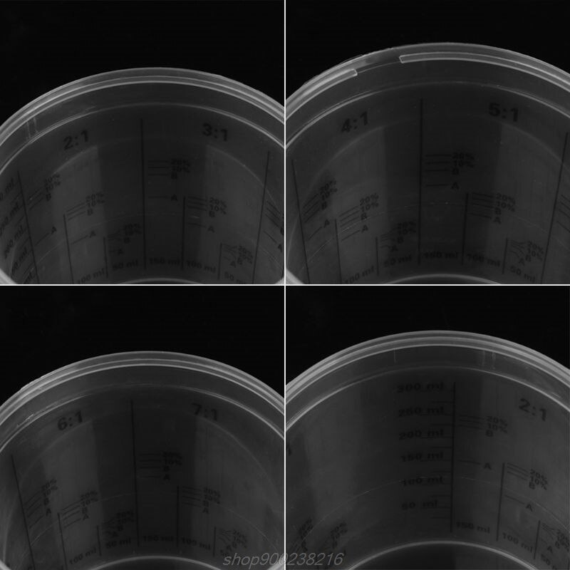 5Pcs 400ml Disposable Graduated Clear Plastic Paint Mixing Cups Calibrated Mixing Ratios Measuing Cups Liquids J06 21