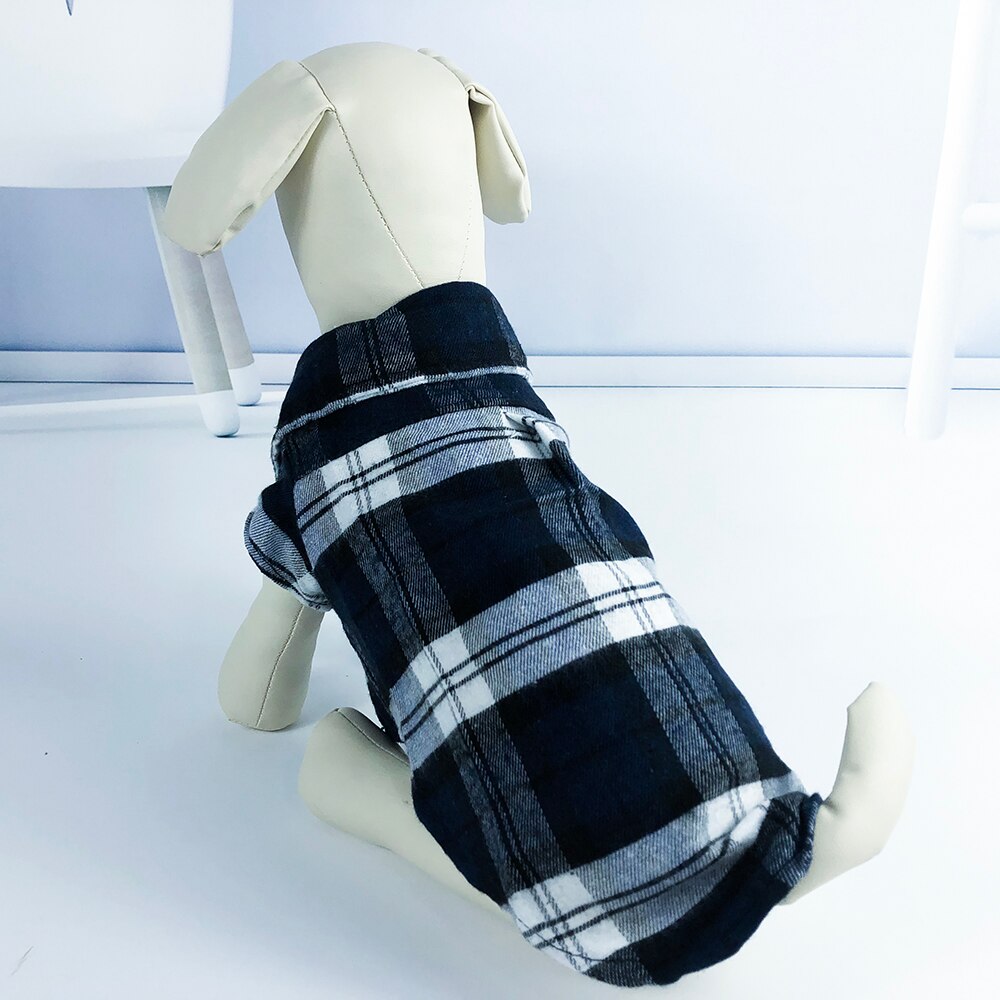 Summer French Bulldog Dog Plaid Shirt British Style Clothes for Chihuahua pet Small Dogs Cats Clothes Small Puppy Clothing Shirt: Dog Plaid Shirt 3 / L For 6.61-9.36 LB