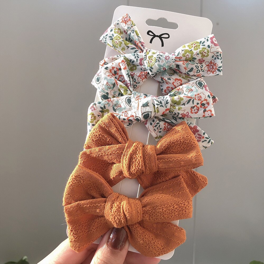 Lot De 20 Barrettes à Cheveux Avec Nœuds Colorés Pour Enfants - Coton Et Lin, Pour Fêtes Et Quotidien