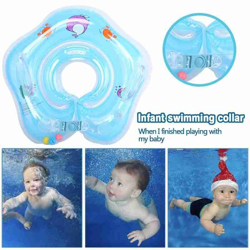 1Pc Baby Zwemmen Kraag Halsring Opblaasbare Veiligheid 1-18 Speelgoed Zwemmen Maand Voor Baby Zwembaden Accessoires Cirkel floa Baden B1M3