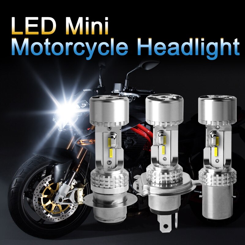 2 Stuks Motorcycle Led Koplamp H4 HS1 BA20D H6 Blub Dc 9V ~ 60V 6000K Moto Licht csp Chip Scooter Accessoire Motobike Hoofd Lamp