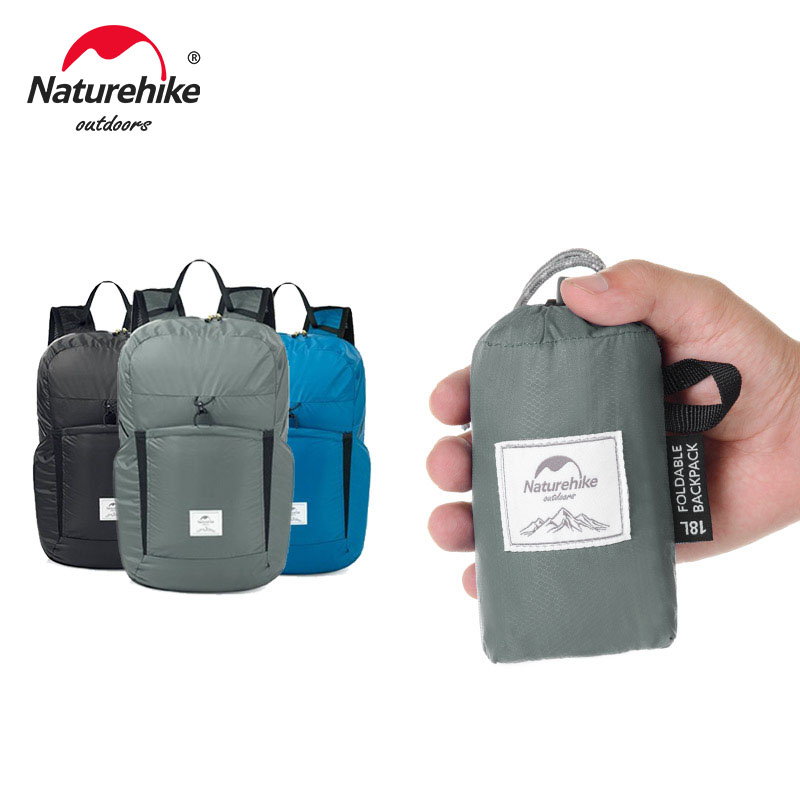 Naturehike-mochila plegable de silicona, bolsa impermeable portátil ligera, al aire libre para acampar, senderismo, bolsas de piel de hombro, 18l, 22L