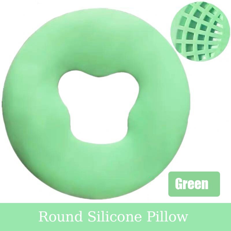 Non-Marking Non-Slip Face Pad Soft Spa Massage Silicone Face Relax Cradle Cushion Bolsters Pillow Pad Beauty Care Pillow: Non-Slip Green