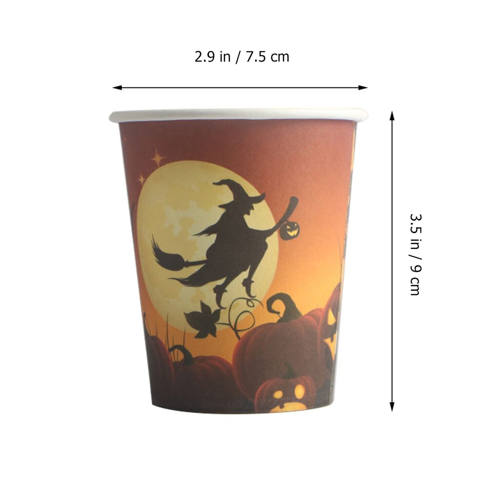 20Pcs Paper Cups Halloween Disposable Drinking Cups Party Paper Supplies