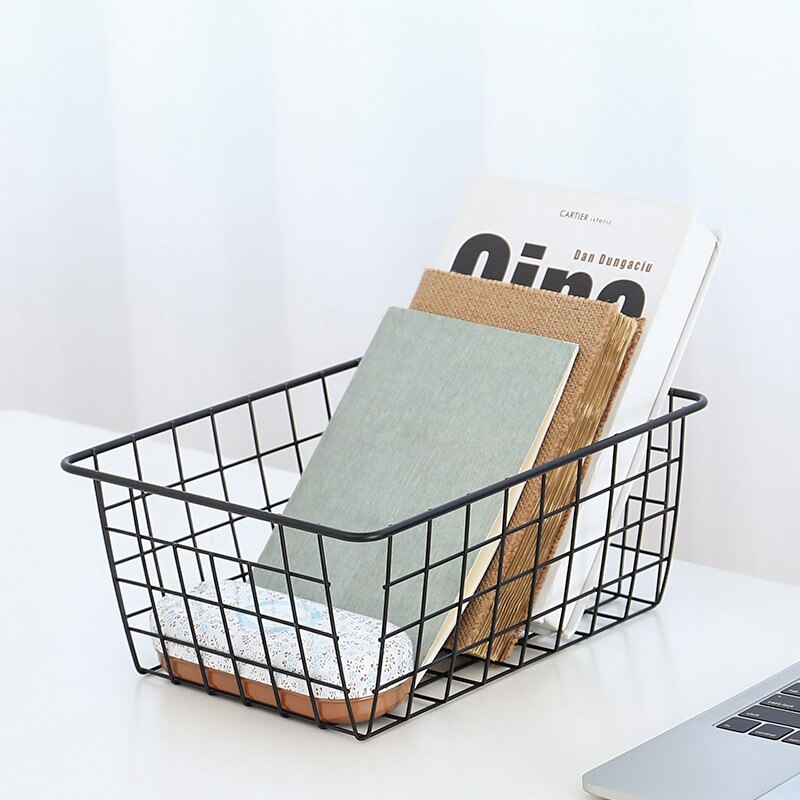 Iron Wire Storage Basket Organizer Bath/kitchen/laundry Rooms Multi-purposes Bathroom Organizer Holder Home Sundries Container