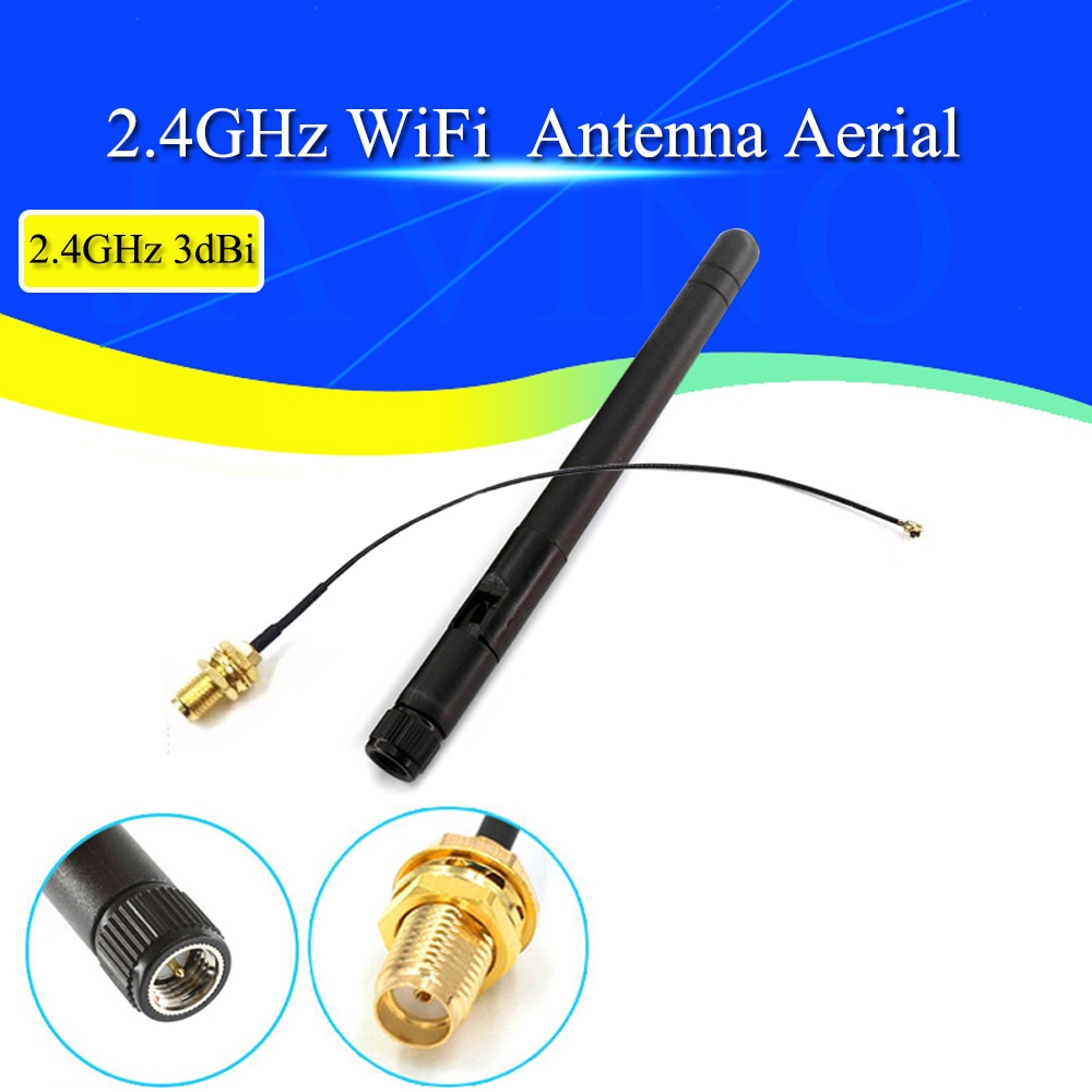 2.4Ghz 3dBi Wifi 2.4G Antenne Antenne RP-SMA Mannelijke Draadloze Router + 15Cm Pci U. Fl Ipx Naar Rp Sma Male Pigtail Kabel ESP8266 ESP32