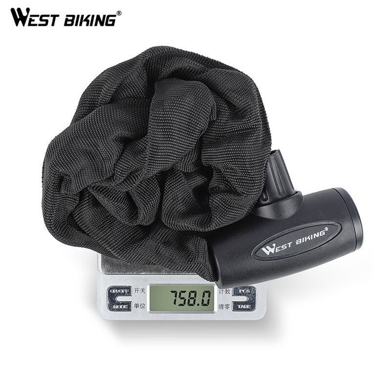 WEST BIKING Bicycle Lock MTB Road Bike Safety Anti-theft Chain Lock with 2 Keys Outdoor Cycling Bicycle Accessories Bike Lock