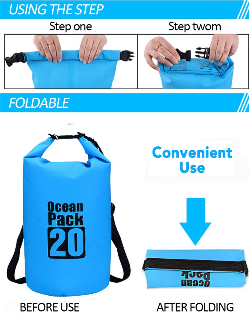 Backpack Surf Waterproof Kayak Bag Swimming Pack Diving Fishing Dry Beach Submersible Case Sports For Bags Pvc Sea Water Drum
