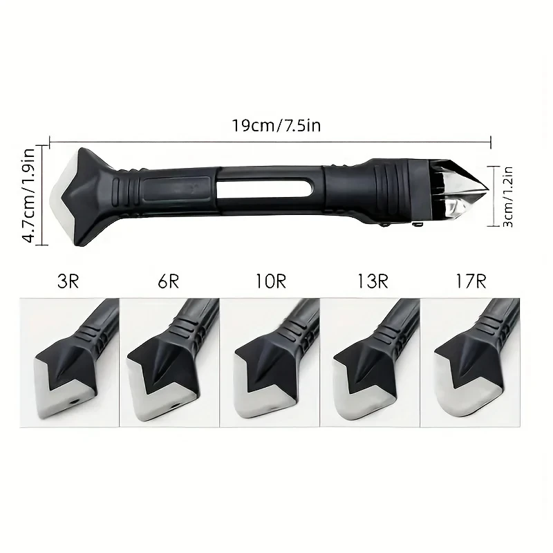 Siliconen kitgereedschap 5-in-1 multifunctioneel schrapergereedschap Grout- en kitverwijderingsgereedschap voor badkamer Keuken Vloer Raamgootsteen: Default Title