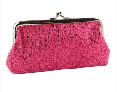 Women Sequins Clutch Evening Party Phone Bag Wallet Purse: Hot Pink