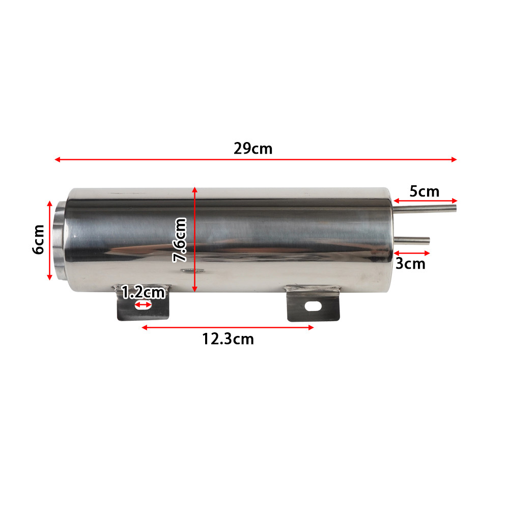2 'x13'/3 'X10' Universal radiador refrigerante desbordamiento tanque de vómito de acero inoxidable pulido radiador refrigerante tanque de desbordamiento: Multicolor