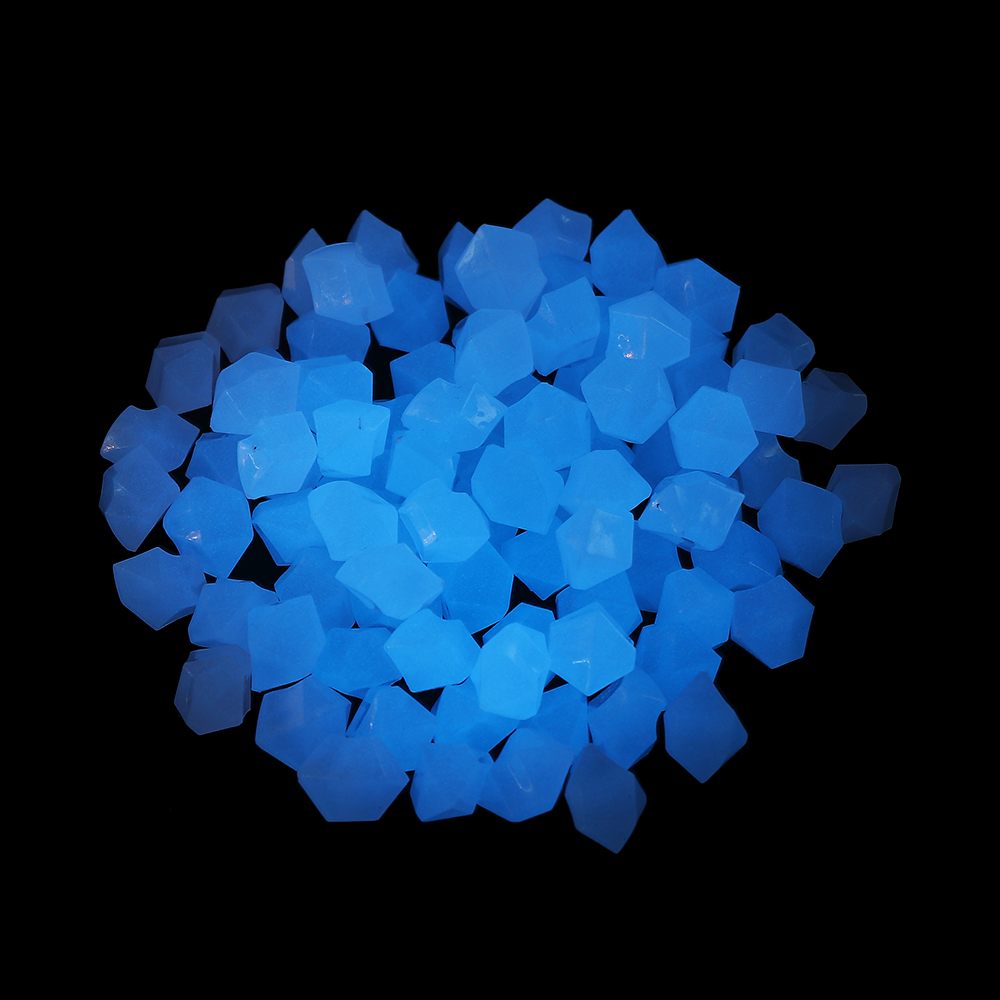 Pierre de résine lumineuse en forme irrégulière 14mm, 300 pièces/paquet, pierres colorées de décoration pour jardin et aquarium