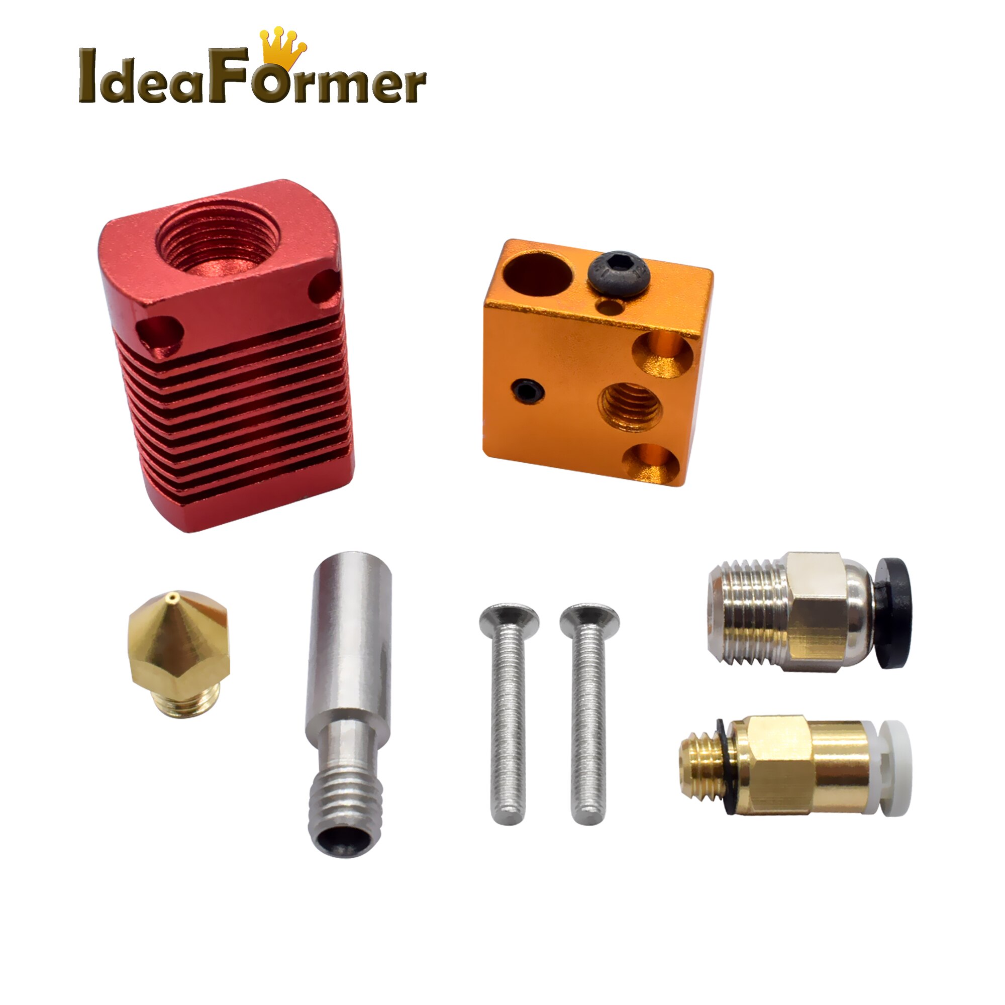 1 Set CR10 Extruder Hotend J-Head Kit Met 0.4/1.75Mm Nozzle + Siliconen Cover + 1meter Ptfe Buis 12/24V Verwarming Kit 3D Printer Deel