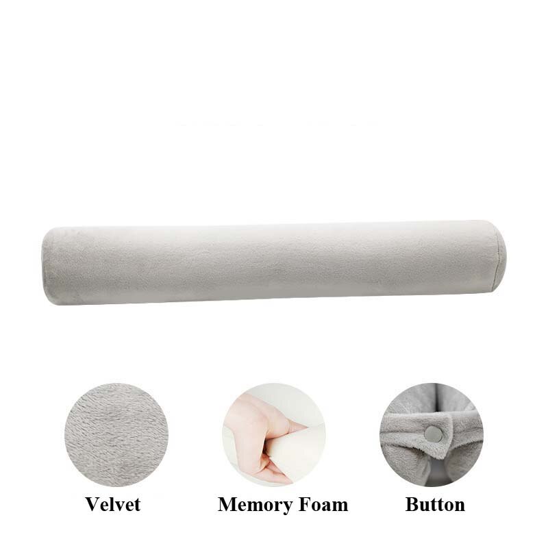 Velvet Column Pillows Memory Foam Bolster Deformable Supporter Body Cushion Headrest Bedding U-shaped Neck Pillow: gray