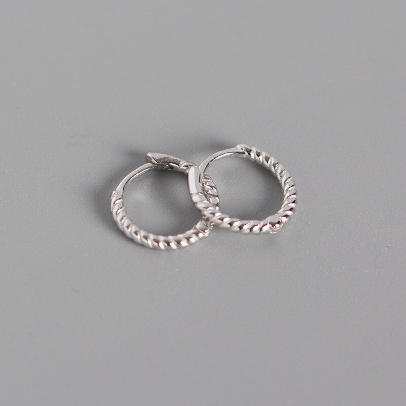 ying Vahine Classic Female Round Earrings 100% 925 Sterling Silver Twisted Lines Hoop Earrings for Women