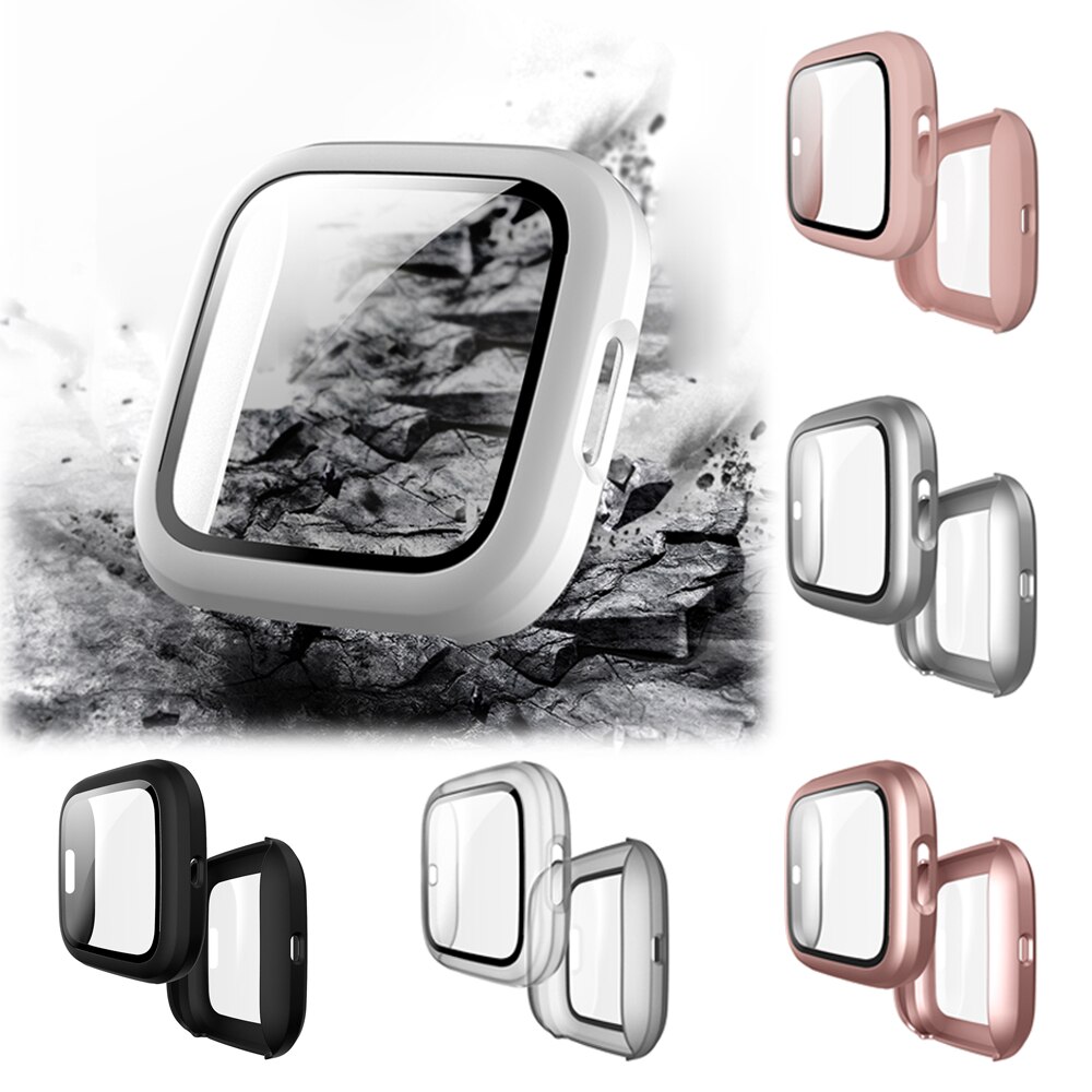 Volledige Cover Glas Case Voor Fitbit Versa 2 Hard Pc Plated Screen Protector Robuuste Beschermende Cover Voor Fit Bit Versa 2 Horloge